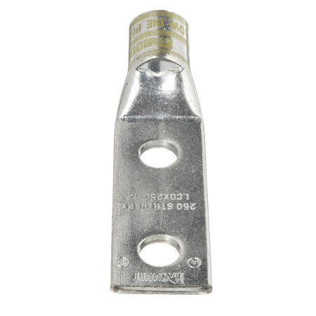 PANDUIT Copper Compression Lug, 2 Hole, 250 Kcmi LCDX250-12-X